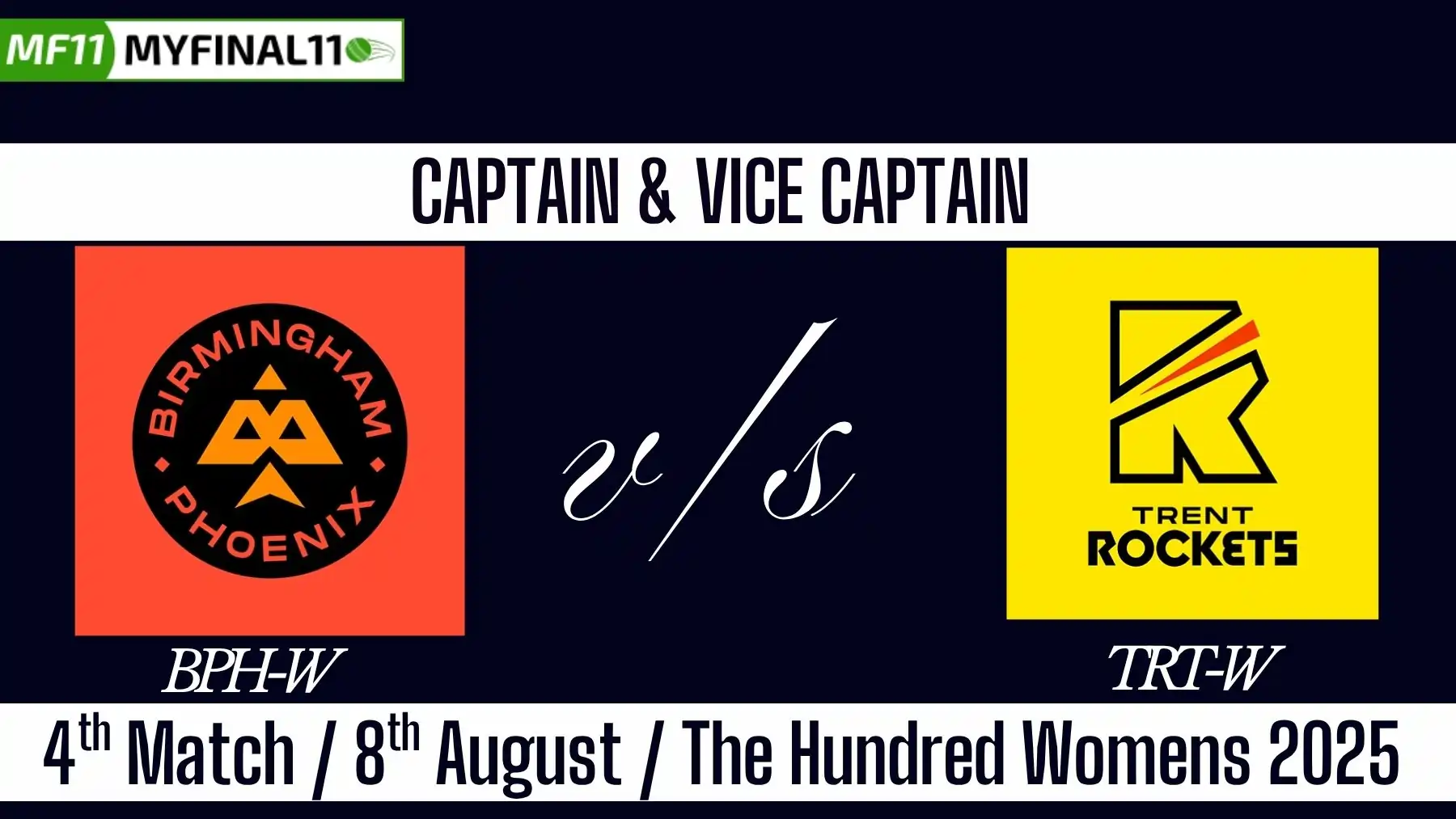 BPH-W vs TRT-W Top 3 Captain Pick 4th Match, 8th August